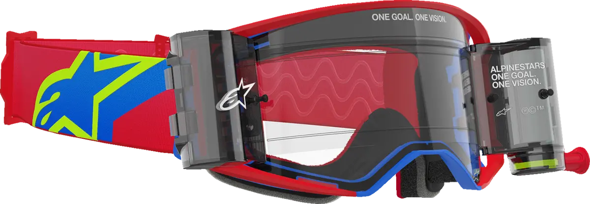 Alpinestars Goggles Supertech Roll-Off Goggle - Corp - Red/Blue - Clear Lens 5100425-3122 1
