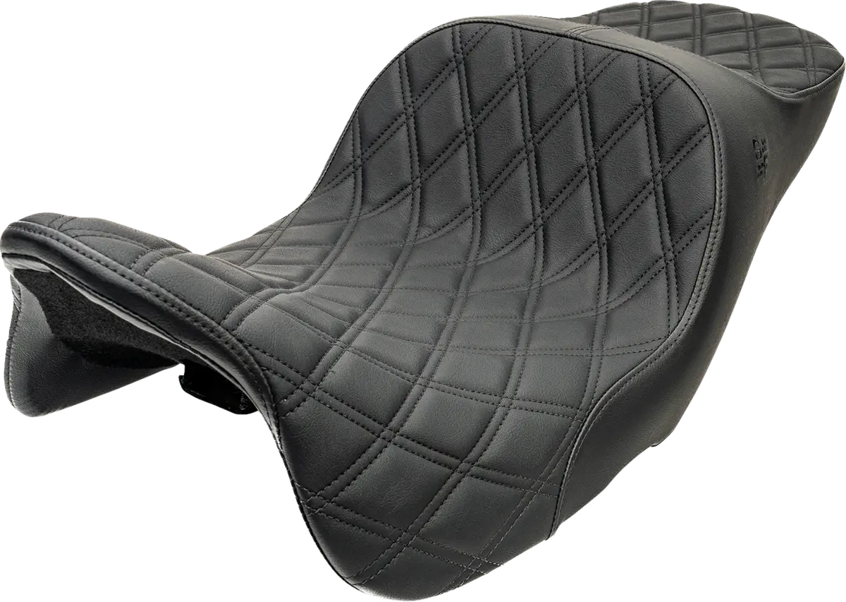 Slyfox Chariot Seat - Black Double Diamond Stitch - Black Logo - Flh/Flt '09-'23.5 4723C 1