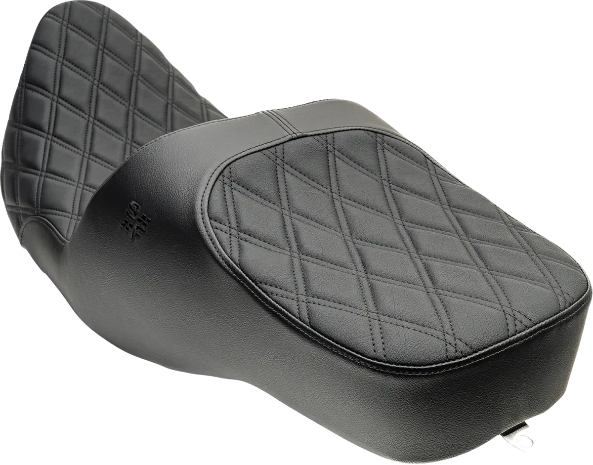Slyfox Chariot Seat - Black Double Diamond Stitch - Black Logo - Flh/Flt '09-'23.5 4723C 2