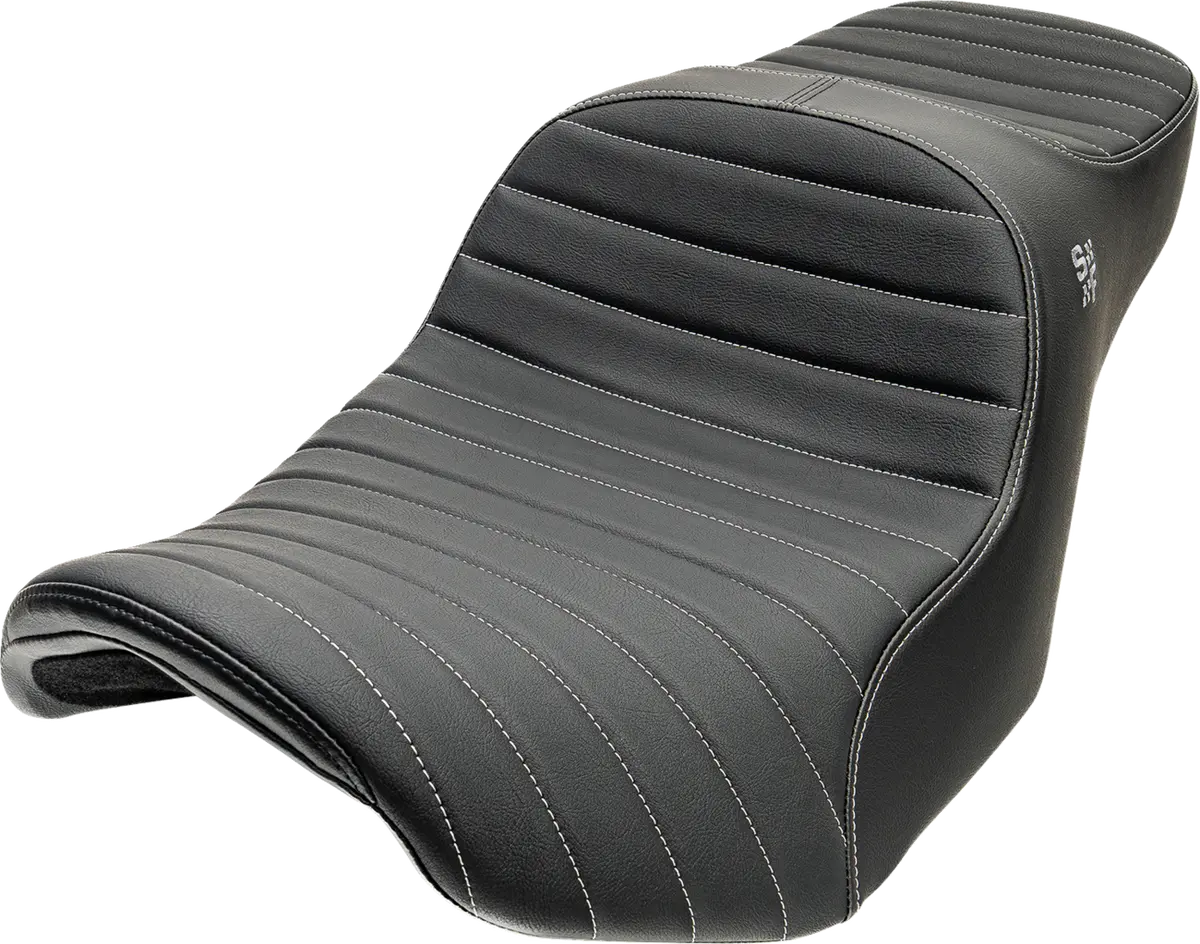 Slyfox Chariot Seat - Silver Classic Stitch - Silver Logo - Flh/Flt '09-'23.5 4723B 1