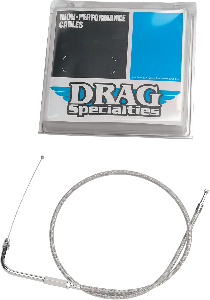 Drag Specialties Stainless Braided Throttle Cable - 39-1/2" 5330306B 1