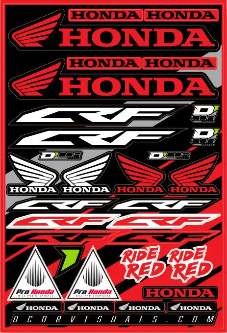 Honda Decal Sheet 12"X18" 1