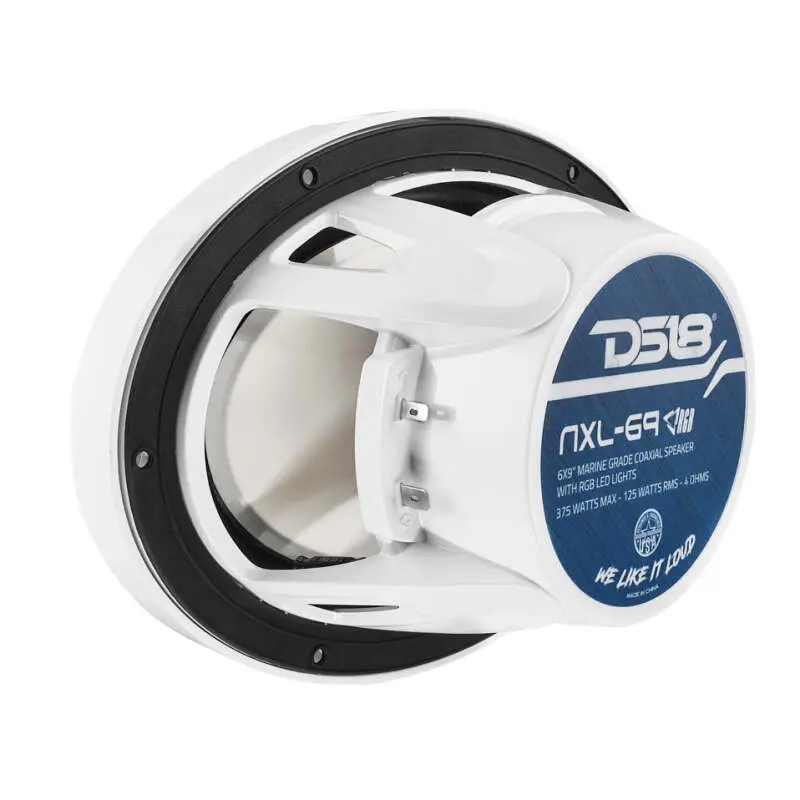 Ds18 Nxl Series Coaxial Marine Speaker W/ Rgb Lights 6X9in 2-Way 125 Watts Rms 4 Ohm White 1