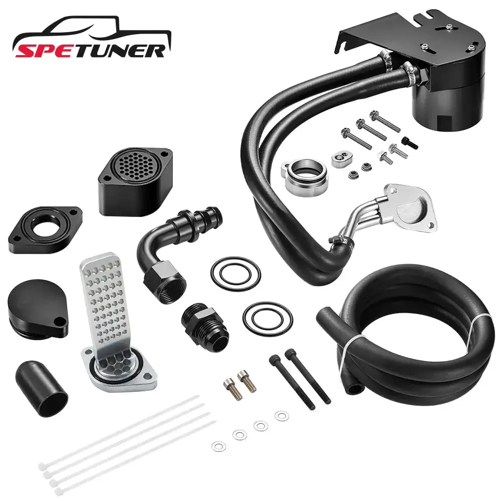 Upgraded 2011+ Ford 6.7L Powerstroke Ccv Reroute/Delete W/Catch Can Internal&External Kit 1