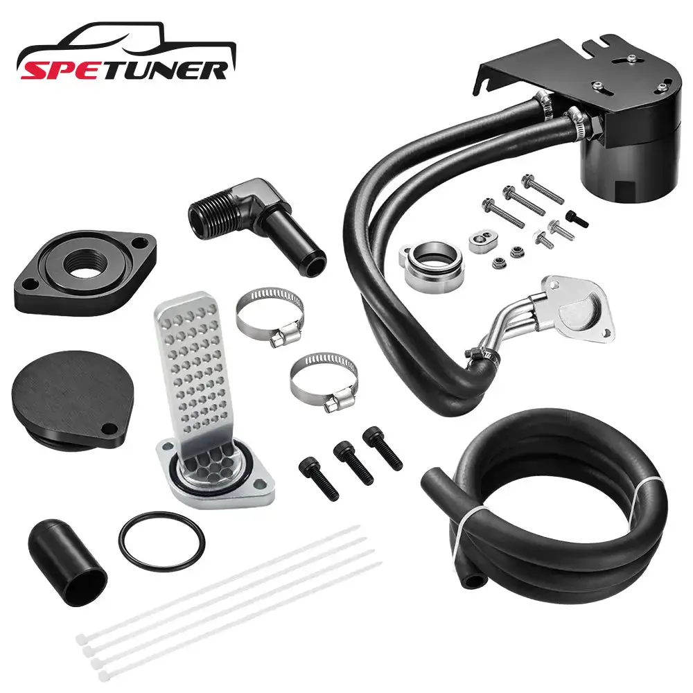 Standard CCV Reroute and Delete Kit with Internal & External Catch Can for 2011+ Ford 6.7L Powerstroke