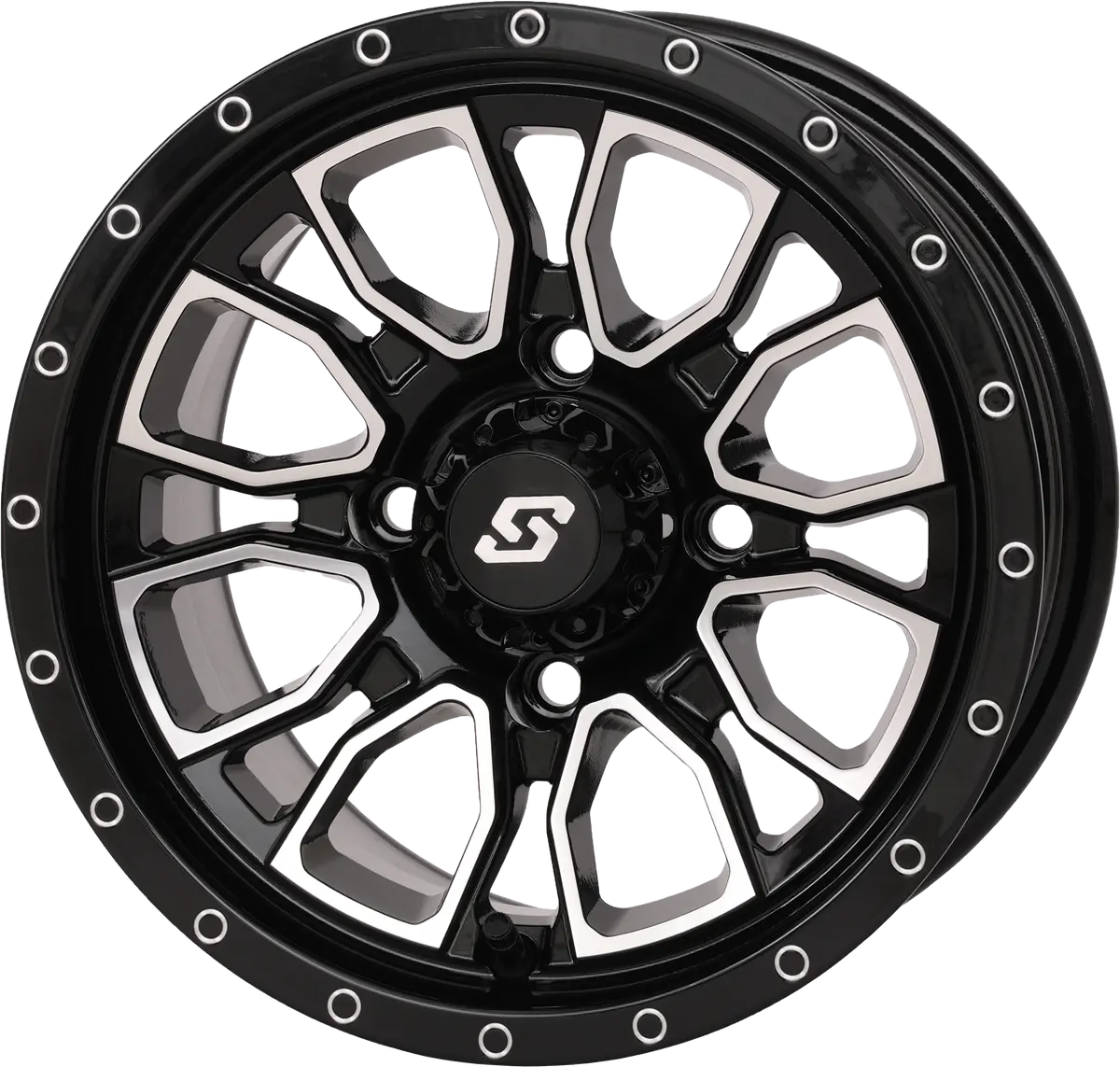 Fusion Wheel 12X7 5+2 4/110 Gloss Blk/Machined 1