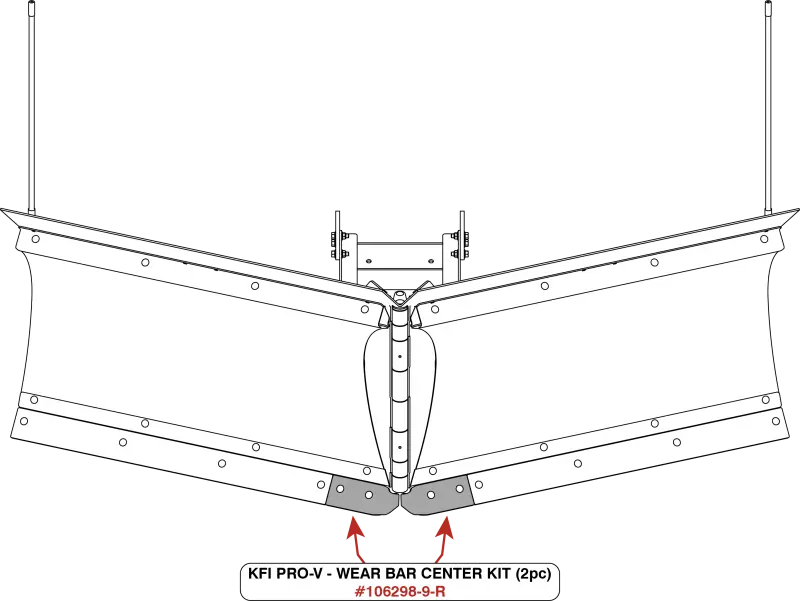Kfi Wear Bar Center Kit V-Plow - 2 Pc. 2