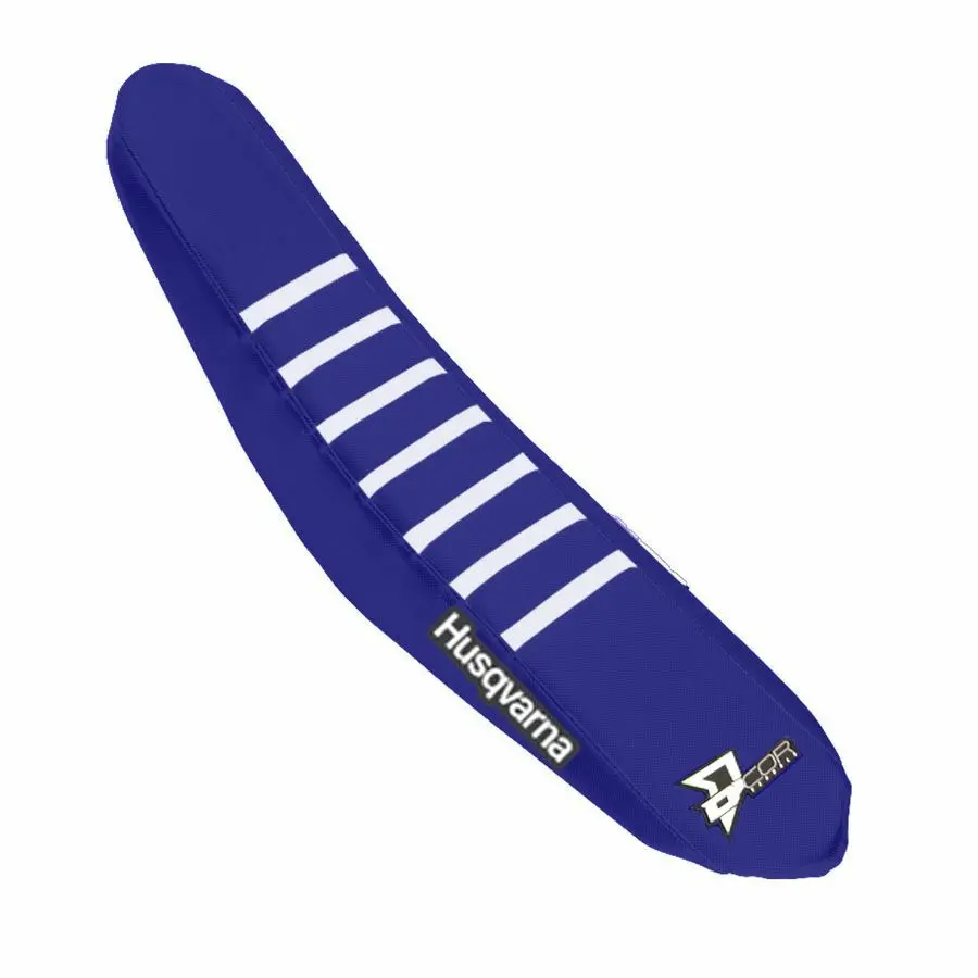 Seat Cover Navy Blue/White Ribs 1