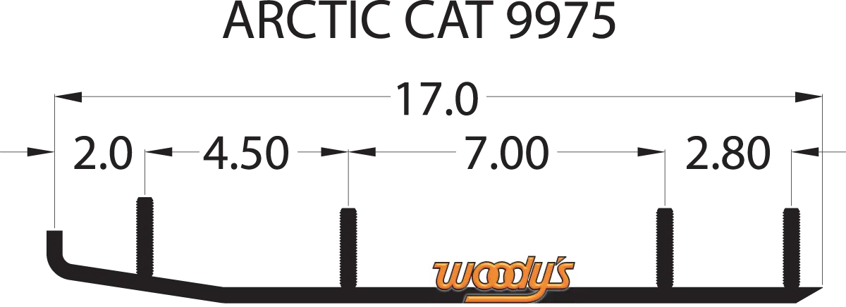 Woody's Top-Stock™ Hard Surface Bar - 60° - Arctic Cat/Yamaha Hsa-9975 1