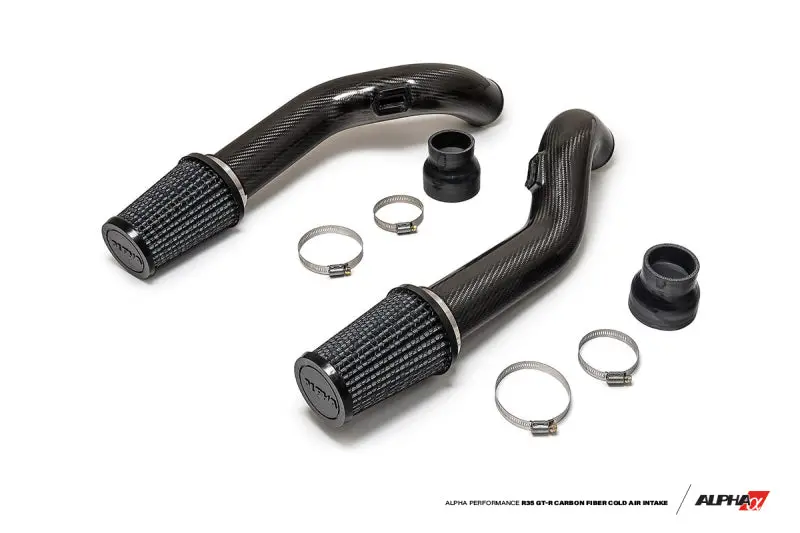 Ams Performance 2009+ Nissan Gt-R R35 Alpha Carbon Fiber Intake Pipes For Stock Turbos 2