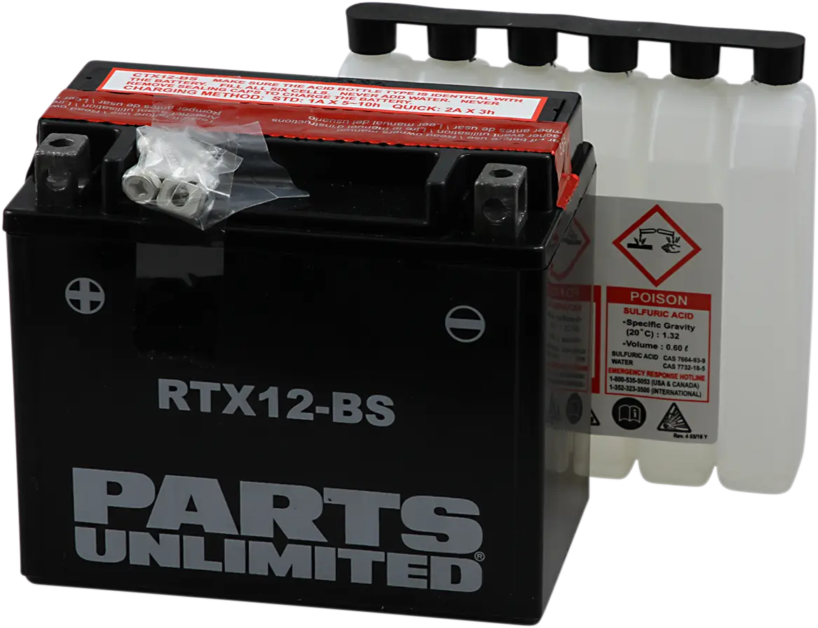 Parts Unlimited Agm Battery - Rtx12-Bs .60 L Ctx12-Bs 1