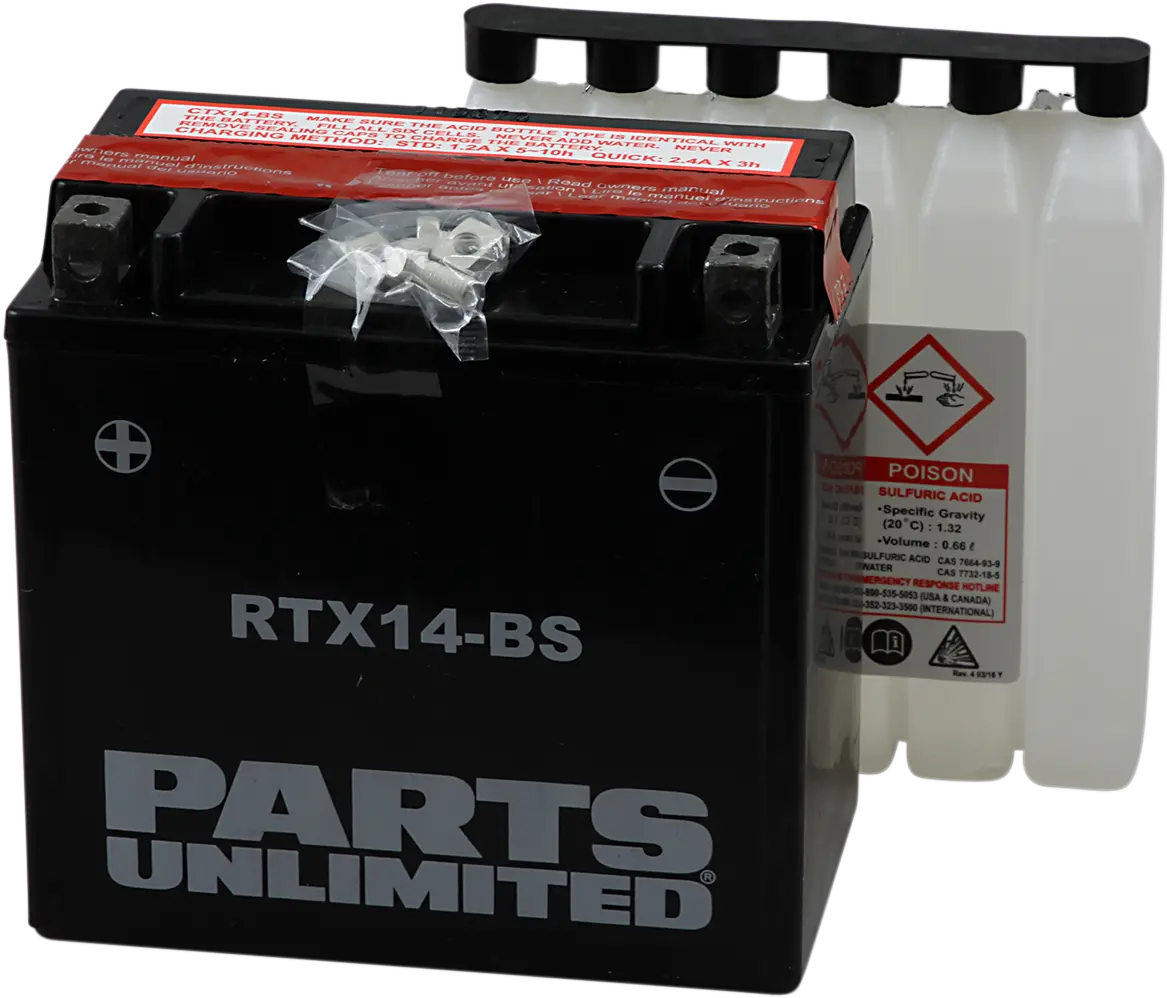 Parts Unlimited Agm Battery - Rtx14-Bs .69 L Ctx14-Bs 1