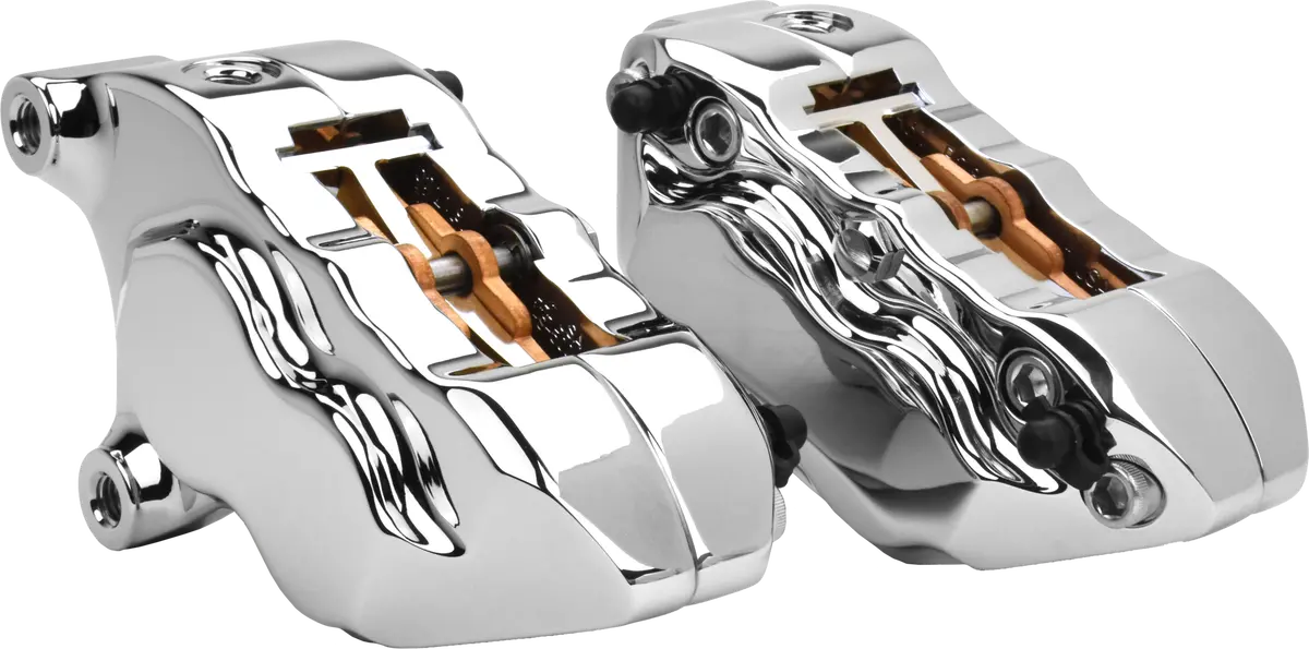 4 Pist Front Dual Caliper Kit Chrome W/ 11.8" Rotor 1