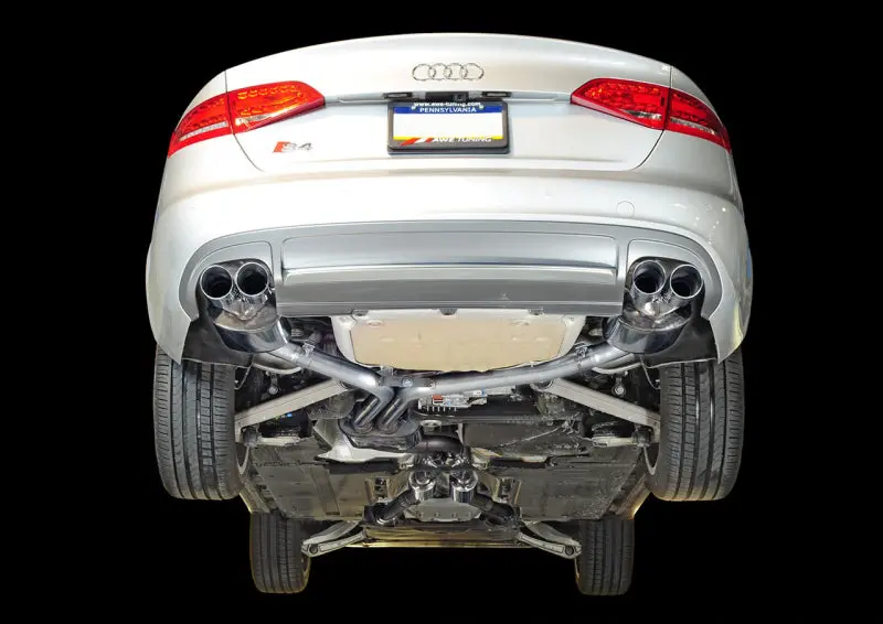 Awe Tuning Audi B8 / B8.5 S4 3.0T Touring Edition Exhaust - Chrome Silver Tips (90Mm) 1