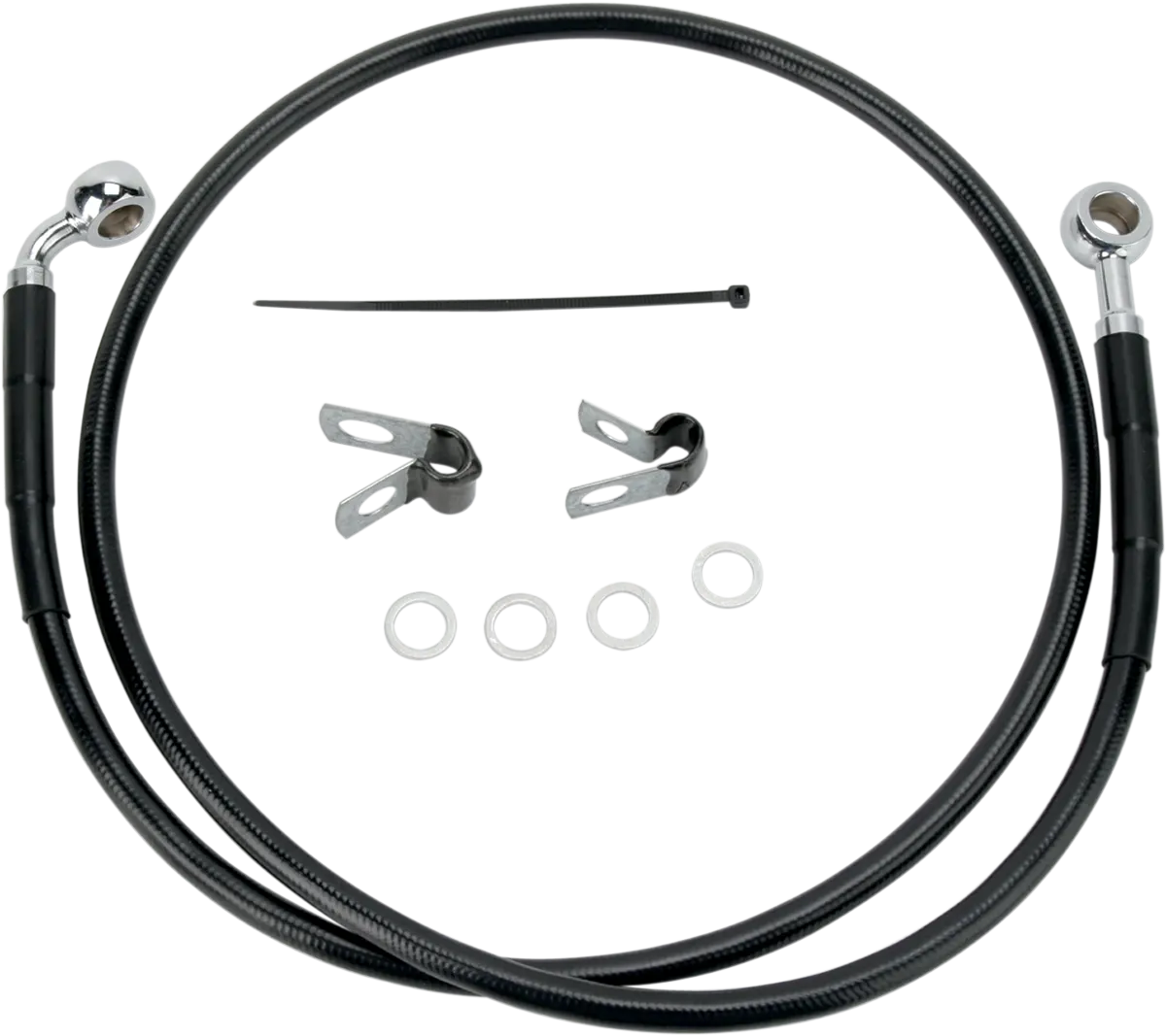 Drag Specialties Brake Line - Front - Black - +8" - Xl 660310-8Blk 1