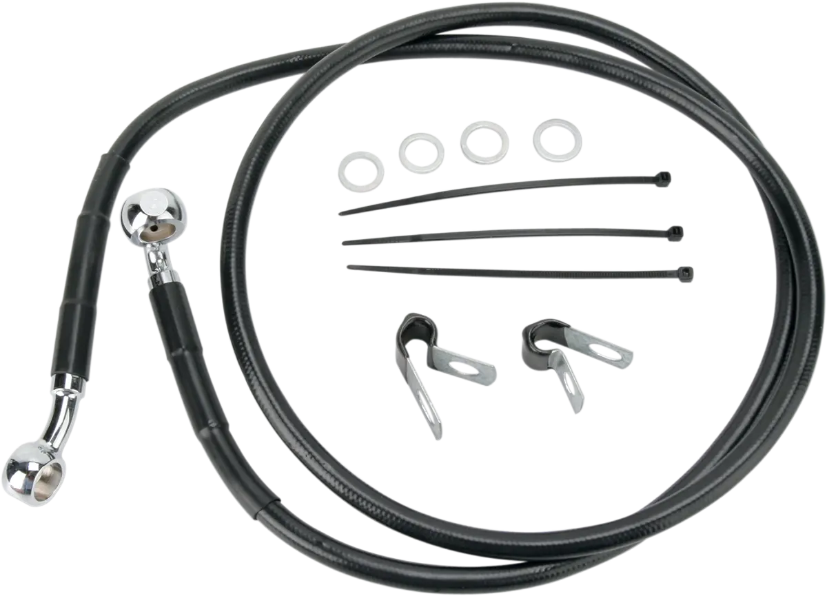 Drag Specialties Brake Line - Front - Black - +2" - '99-'07 Fxst 640210-2Blk 1