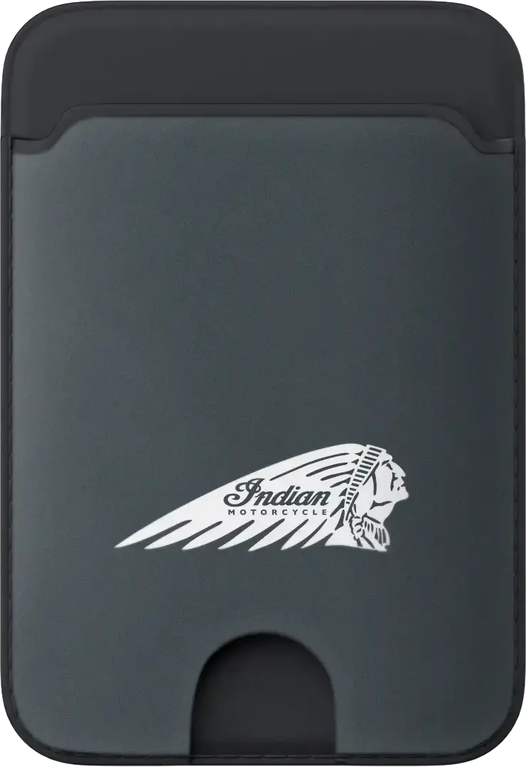 Indian Card Wallet W/Headdress Gray W/Logo 1