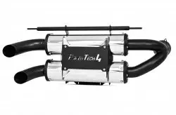 Dual Stacked Slip On System W/ Performance Muffler Blk Tip 1