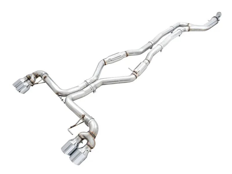 Awe Tuning 2019+ Bmw M340i (G20) Track Edition Exhaust - Quad Chrome Silver Tips 1