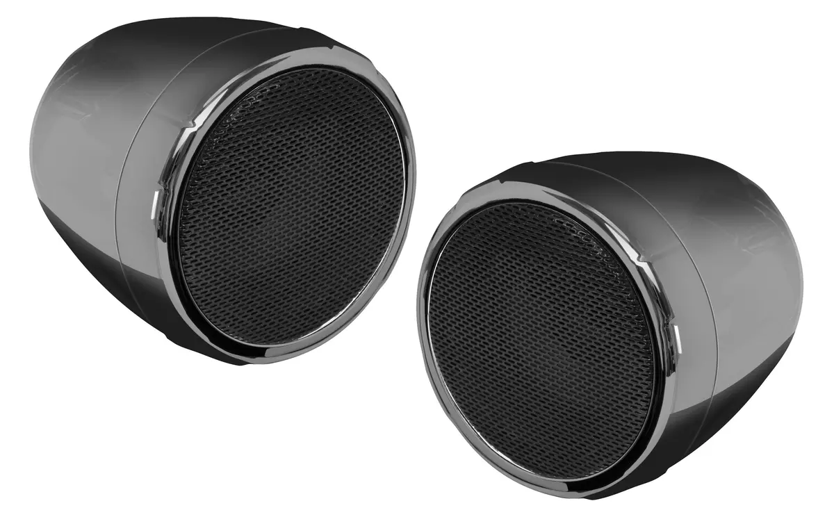 2 Speaker Bt Amplified Kit 3" Speakers Black Chrome 1