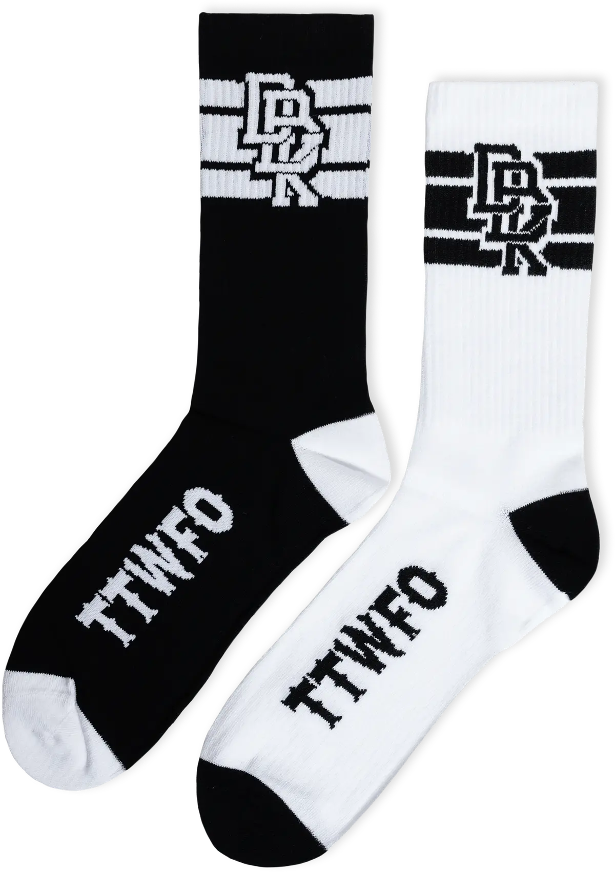 Stacked Socks 2 Pack Black And White 1