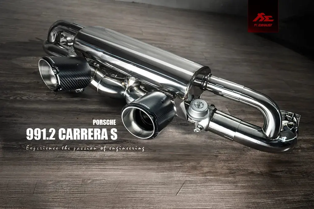 Fi Exhaust Catless Downpipe + Valvetronic Muffler + Dual Silver Tips + Fi Pro App Remote (Obdii) - Porsche 991.2 Carrera / S 2016-2019 (Sport Bumper Version) 1