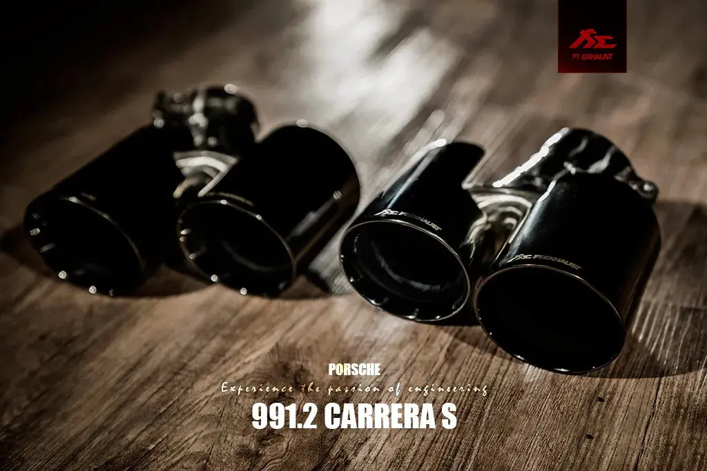 Fi Exhaust Catless Downpipe + Valvetronic Muffler + Quad Silver Tips + Fi Pro App Remote (Obdii) - Porsche 991.2 Carrera / S 2016-2019 1