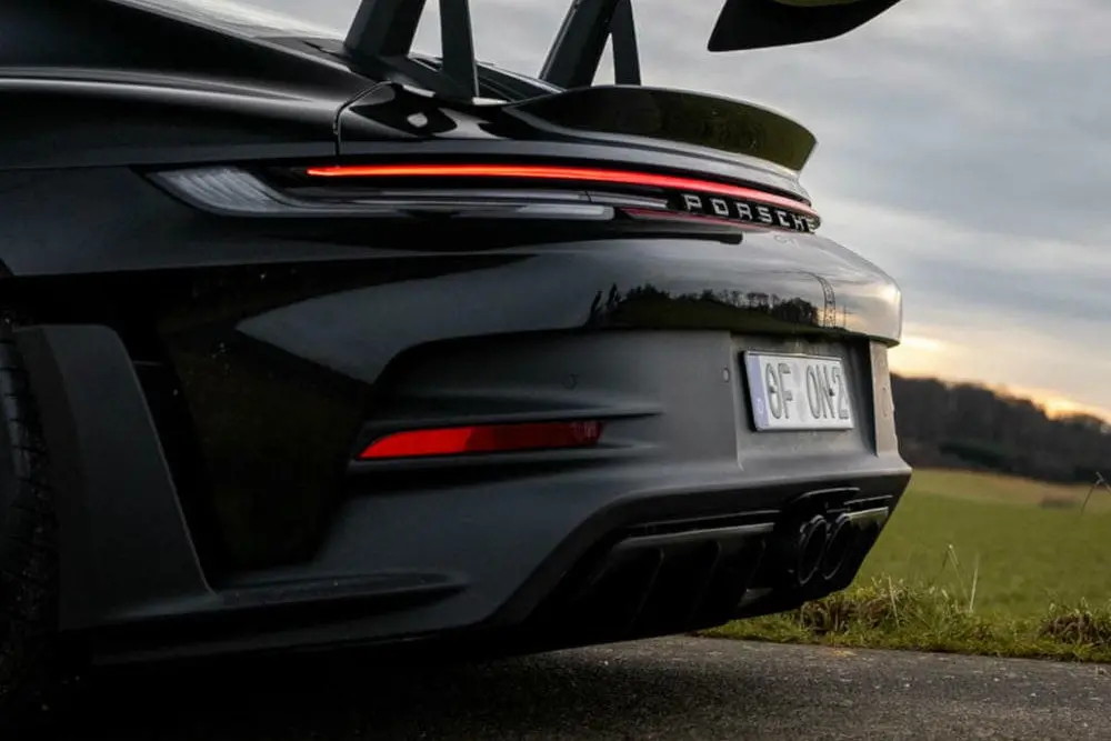 Fi Exhaust Valvetronic Titanium Muffler + Dual Tips With Carbon Fiber Ceramic Coating Black Stainless Insert (Retains Oem Valve Settings - No Remote) - Porsche 992.1 Gt3/ Rs 2021-Up 1