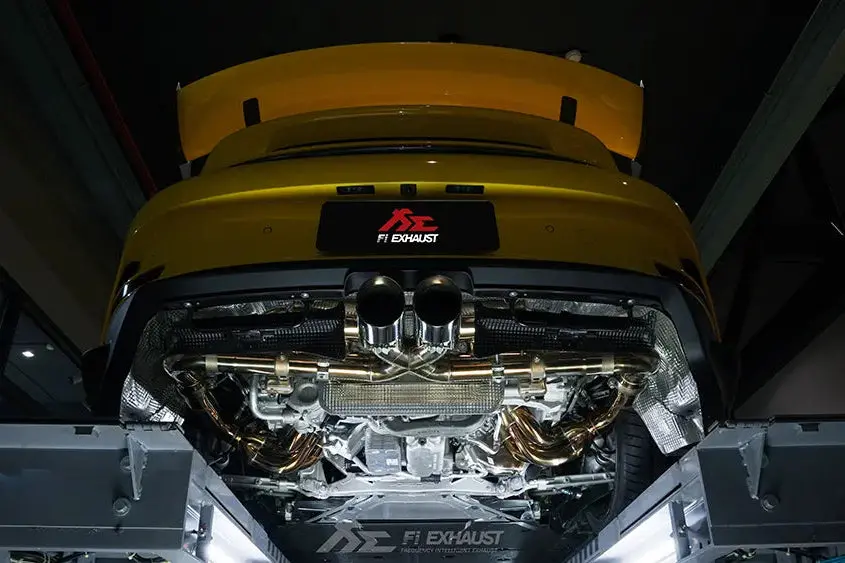 Fi Exhaust Catless Header + Valvetronic Muffler + Dual Silver Tips (Retains Oem Valve Settings - No Remote) - Porsche 992.1 Gt3/ Rs 2021-Up (Race Version) 1
