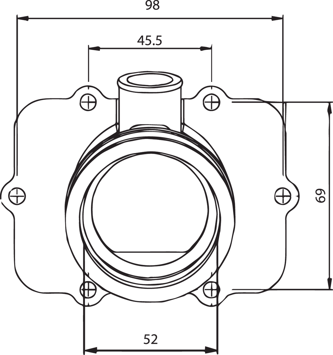 Kimpex Carburetor Mounting Flange - Ski-Doo 301722 1