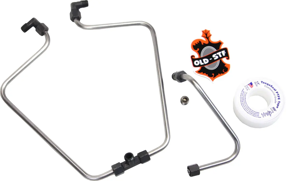 Stainless/Black Rocker Box Split Oil Line 1