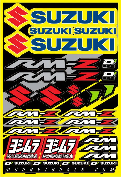 Decal Sheet Suzuki Rmz 12"X18" 1