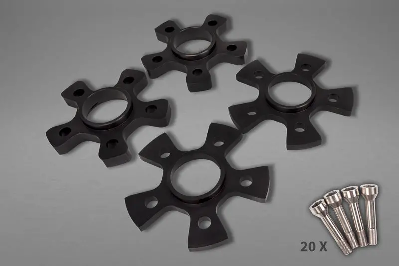 Capristo Wheel Spacers 14Mm Front / 17Mm Rear (Star Shape) With Titanium Wheel Bolts - Ferrari 458 1