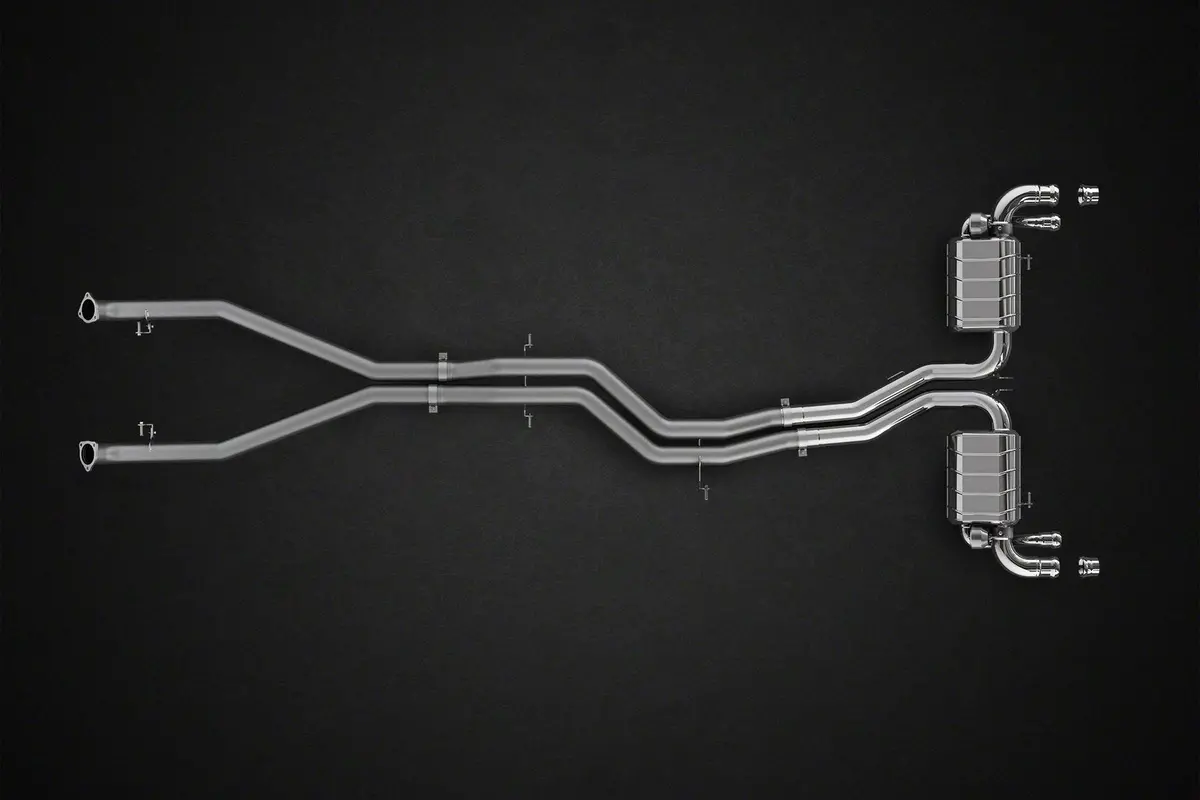Capristo Valved Exhaust + Cat + Mid-Silencer Spare Pipes (Ces3) - Bentley Bentayga (W12) 2