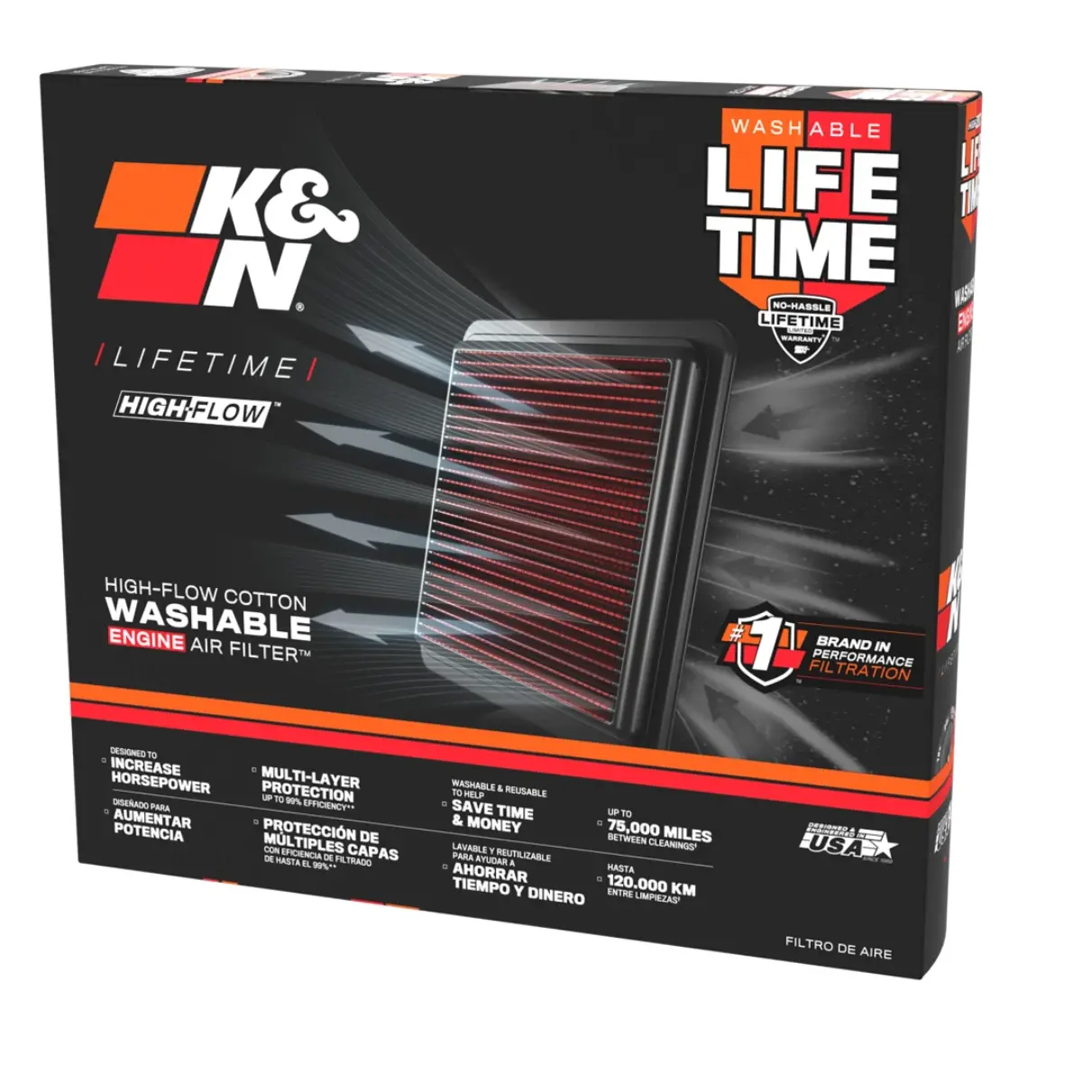 K&N Gr Supra Replacement Drop In Engine Air Filter 1