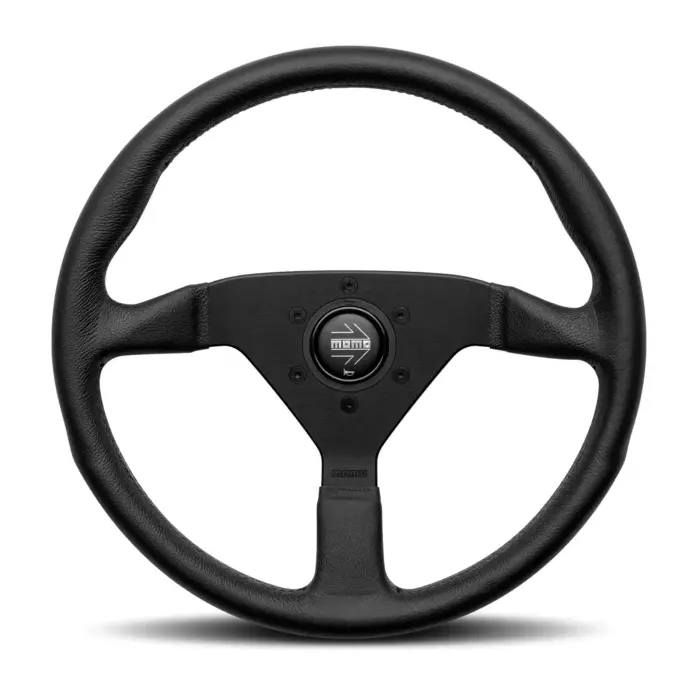 Momo Monte Carlo Leather Steering Wheel, Black/Black, 320Mm 1