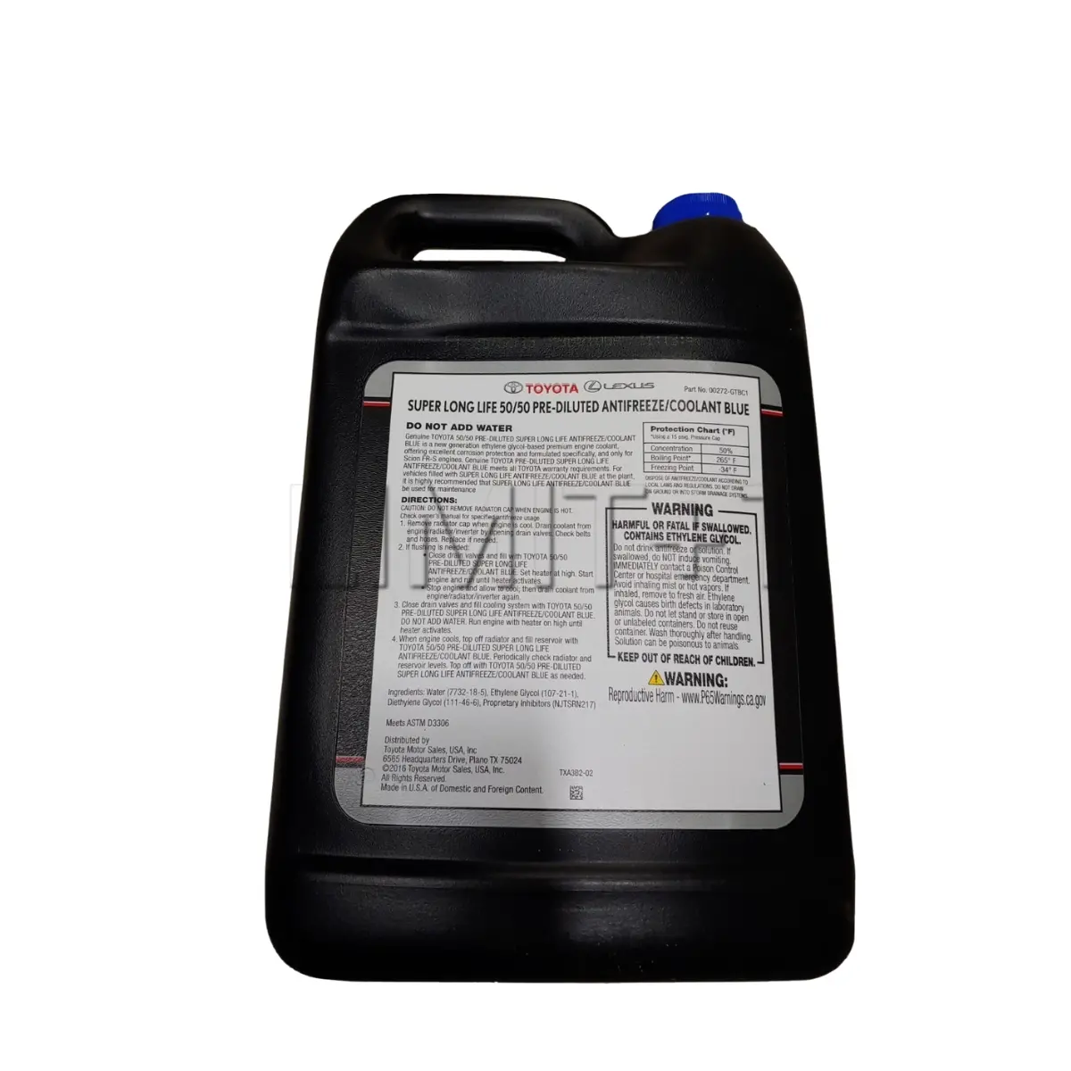 Oem Toyota 50/50 Pre-Diluted Super Long Life Antifreeze/Coolant Blue 2