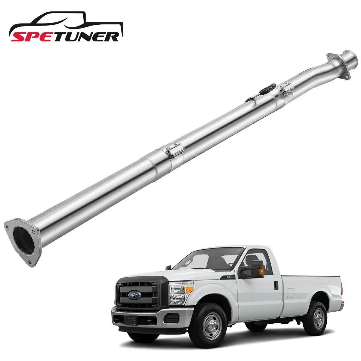 4"/5" 2020+ Ford 6.7 Powerstroke Dpf Delete Race Pipe W/Muffler Exhaust 1
