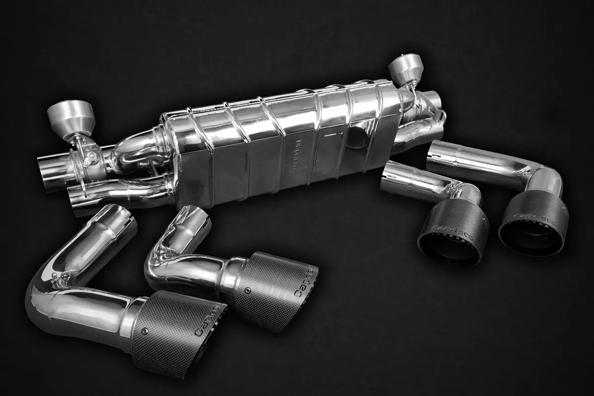 Capristo Valved Exhaust + Mid-Silencer Spares + Carbon Tips (Ces3) - Porsche 536 Cayenne S 2.9 (19+) 3