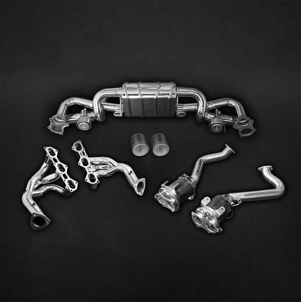Capristo Valved Muffler + Opf Replacement + Performance Headers + Carbon Tips Set - Porsche 718 Spyder/ Gts/ Cayman Gt4 1