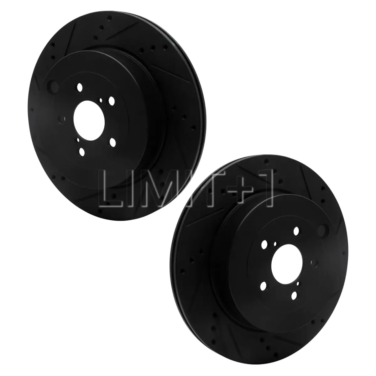 R1 Concepts Gr86 / Brz Eline Black Cross-Drilled Rotors - Rear (Brembo) 1