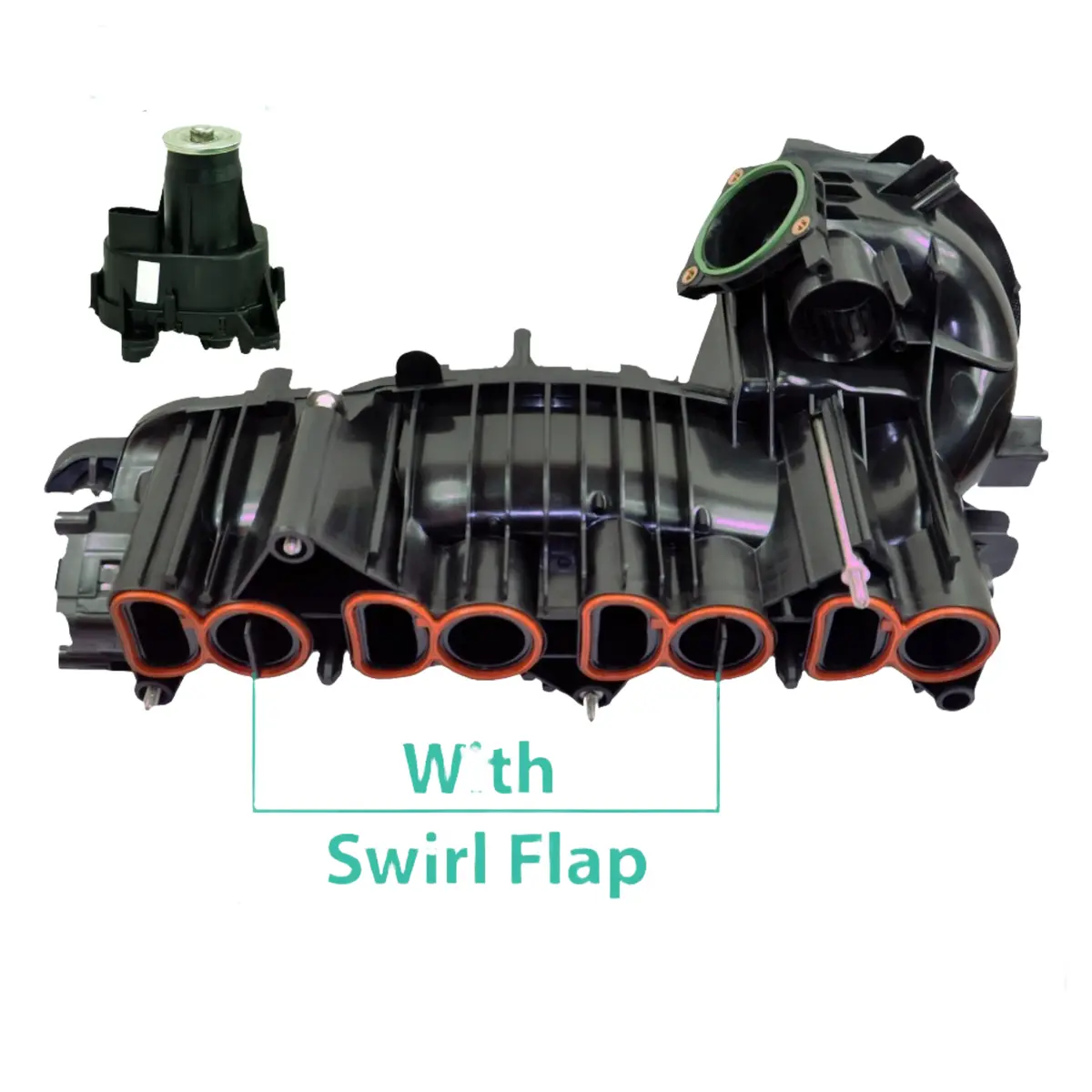 Inlet Intake Manifold With Actuator Motor Swirl Flap  For Bmw: 1 Series, 3 Series, 5 Series, X1, X3, 1