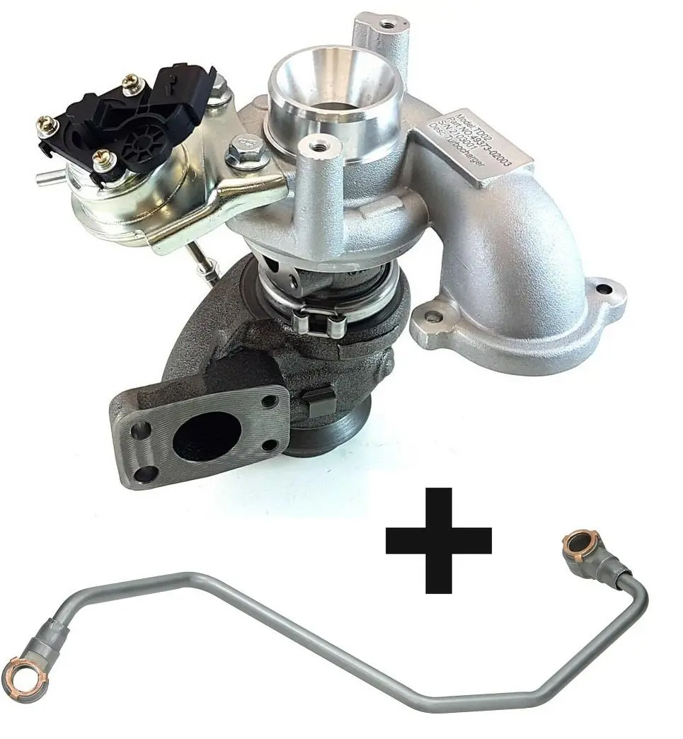 Turbo Turbocharger+Oil Feed Pipe 49373-02002 For Citroen Ford Peugeot 1.4 1.6 Hdi Tdci 1