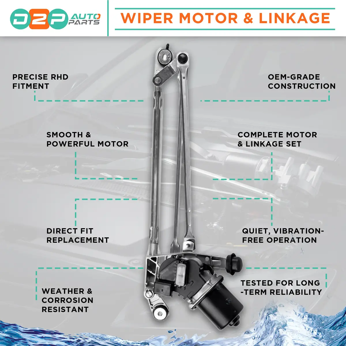 Front Wiper Motor & Linkage Rhd For Citroën: C3, Ds3 2
