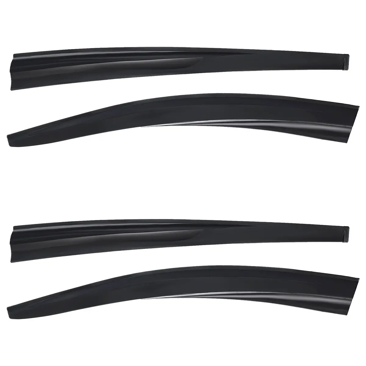 4Pcs Of Front & Rear Wind Deflectors For Dacia Sandero Stepway 2008-2012 Hb 5D, Dacia Sandero Stepway 2012-2020 Hb 5D, Dacia Sandero 2008-2012 Hb 5D, Dacia Sandero 2012-2020 Hb 5D 1
