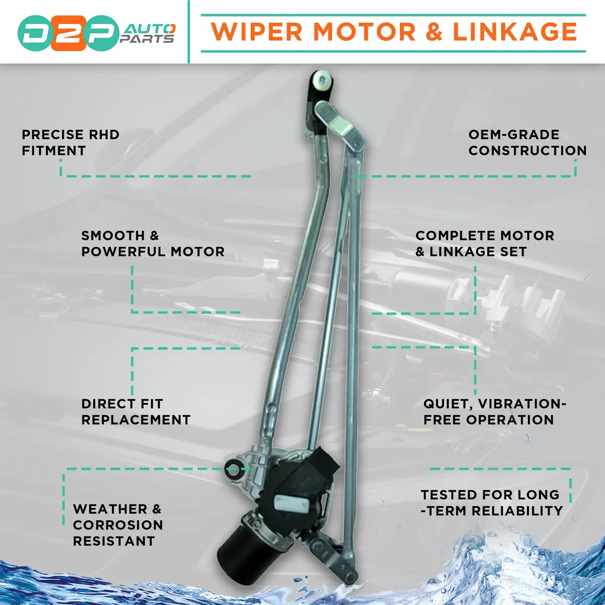 Front Windscreen Wiper Motor & Linkage For Dacia Logan & Sandero (2013–2022) – Oem Replacement 288006475R 2