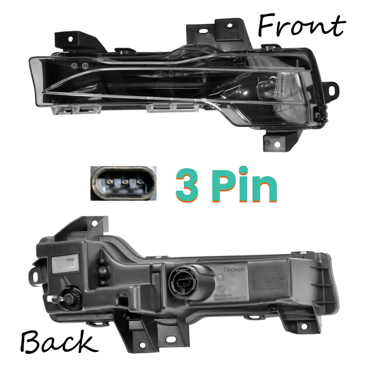 Front Left Fog Lamp & Drl For Tesla: Model 3, Model Y 1