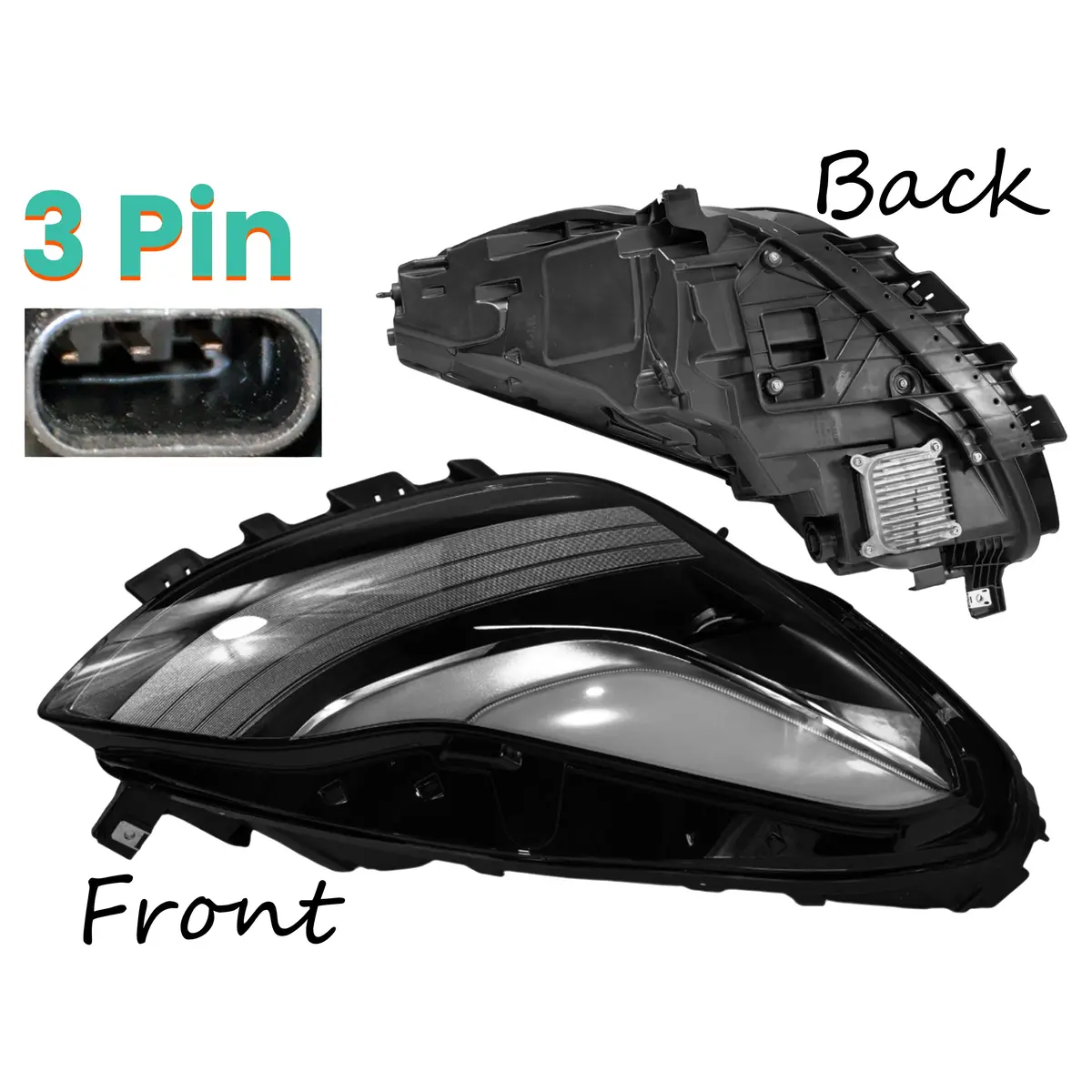Front Right Driver Rh Side Headlamp Headlight For Tesla: Model 3, Model Y 1