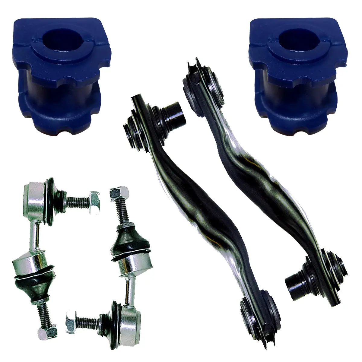 Rear Lower Control Arms, Poly Bushes & Drop Links Kit For Jaguar X-Type 1