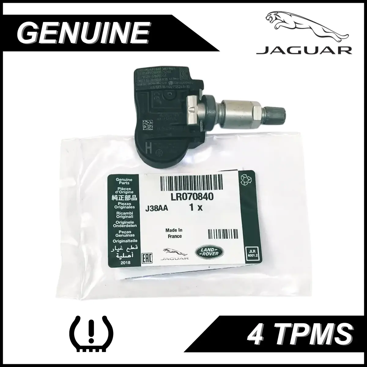 4 Pcs Of Genuine Tpms Sensors For Jaguar E-Pace X540 F-Pace X761 I-Pace X590 1